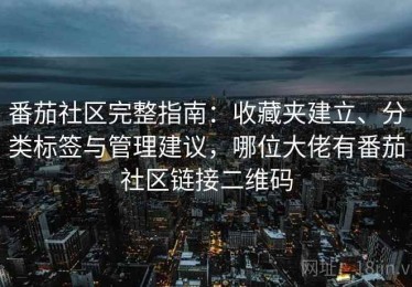 番茄社区完整指南：收藏夹建立、分类标签与管理建议，哪位大佬有番茄社区链接二维码