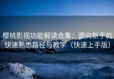 樱桃影视功能解读合集：面向新手的快速熟悉路径与教学（快速上手版）
