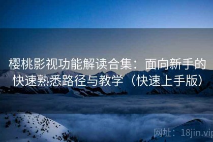 樱桃影视功能解读合集：面向新手的快速熟悉路径与教学（快速上手版）