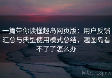 一篇带你读懂趣岛网页版：用户反馈汇总与典型使用模式总结，趣图岛看不了了怎么办