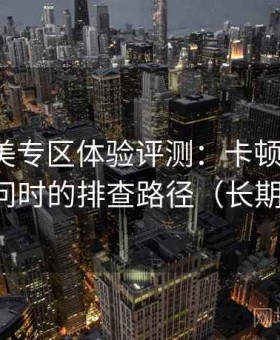 精品欧美专区体验评测：卡顿、延迟、无法访问时的排查路径（长期推荐版）