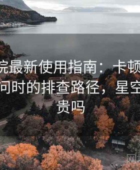 星空影院最新使用指南：卡顿、延迟、无法访问时的排查路径，星空影院很贵吗