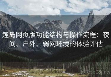 趣岛网页版功能结构与操作流程：夜间、户外、弱网环境的体验评估