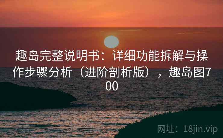 趣岛完整说明书：详细功能拆解与操作步骤分析（进阶剖析版），趣岛图700