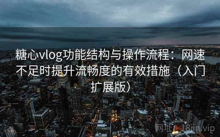 糖心vlog功能结构与操作流程：网速不足时提升流畅度的有效措施（入门扩展版）
