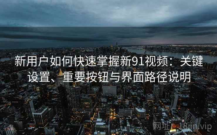 新用户如何快速掌握新91视频:关键设置、重要按钮与界面路径说明 新用户如何快速掌握新91视频:关键设置、重要按钮与界面路径说明