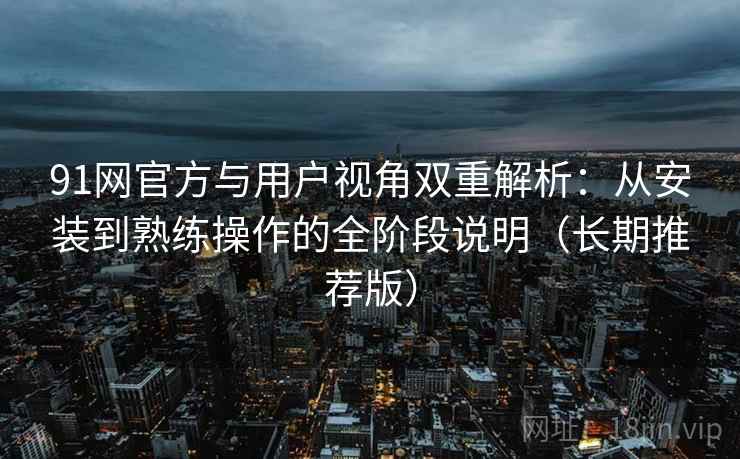 91网官方与用户视角双重解析：从安装到熟练操作的全阶段说明（长期推荐版）